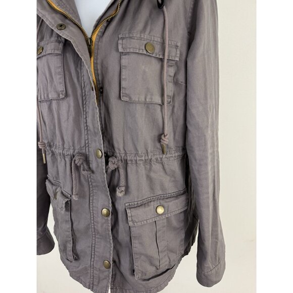 41 HAWTHORN Women's Taupe Gray Anorak Hooded Utility Jacket Sz L - Picture 3 of 7